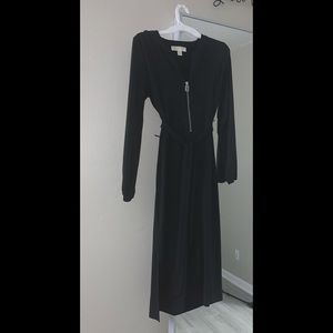 <Michael Kors> Black Long Sleeved Zipper Dress